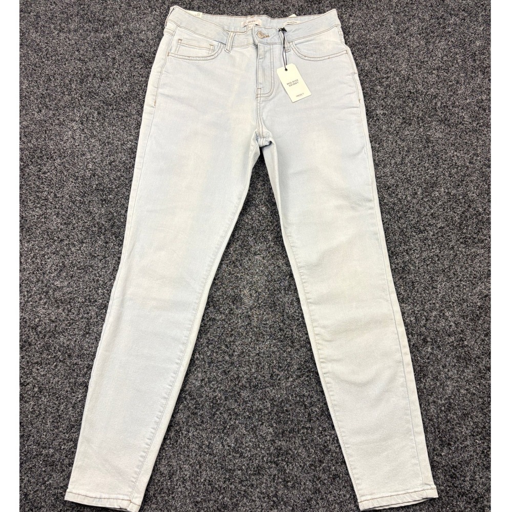 Forever 21 Mid Rise Skinny Jeans Womens Size Large NWT Light Wash Stretch Denim‎